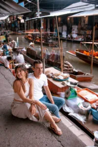 marché flottant à Bangkok