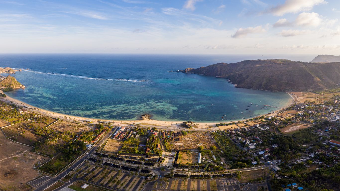 kuta lombok indonesie vue en drone